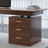 Walnut Rectangular Drawers Standard Width Writing Desk Image - 6