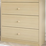 Walnut White Rectangular Wood 5 Drawer Filing Cabinet Image - 4