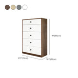 Walnut White Rectangular Wood 5 Drawer Filing Cabinet #size