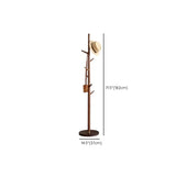 Walnut Wood Brown Frame Tall Stand Hooks Coat Rack #size