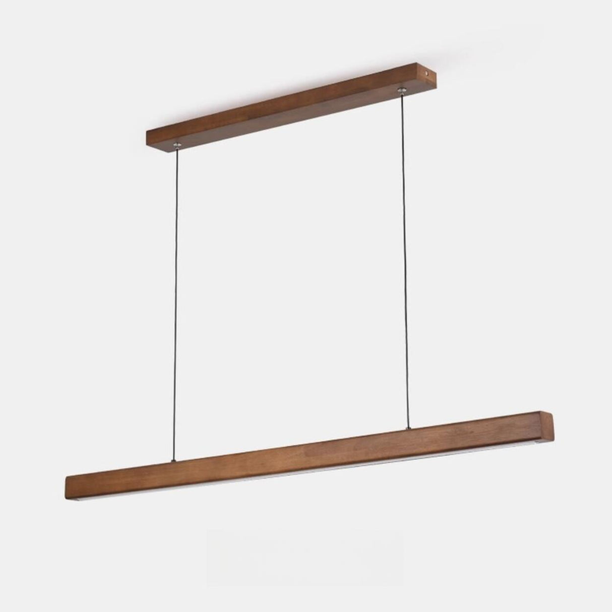 Walnut Wood Rectangular Pendant Light Kitchen Island Image - 9