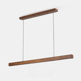 Walnut Wood Rectangular Pendant Light Kitchen Island Image - 9