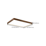 Walnut Wooden Square LED Flush Mount Ceiling Light Image - 22