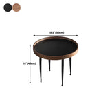 Walnut Wooden Tray Top Metal Base Round Coffee Table #size