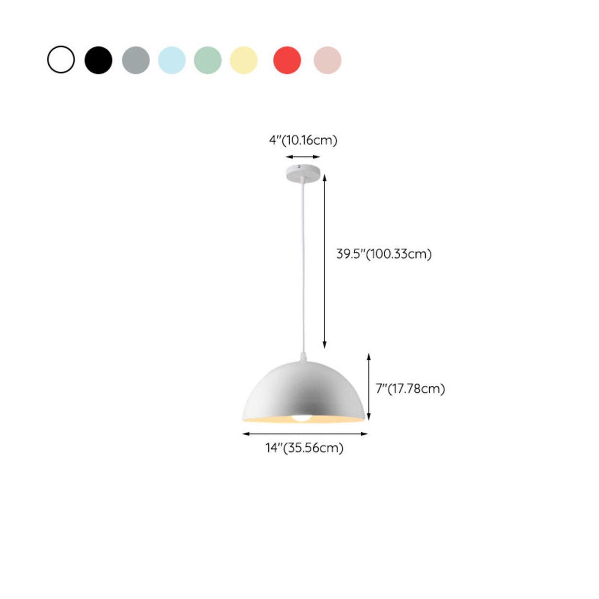 Warehouse Multi Color Aluminum Dome Modern Pendant Light Image - 37