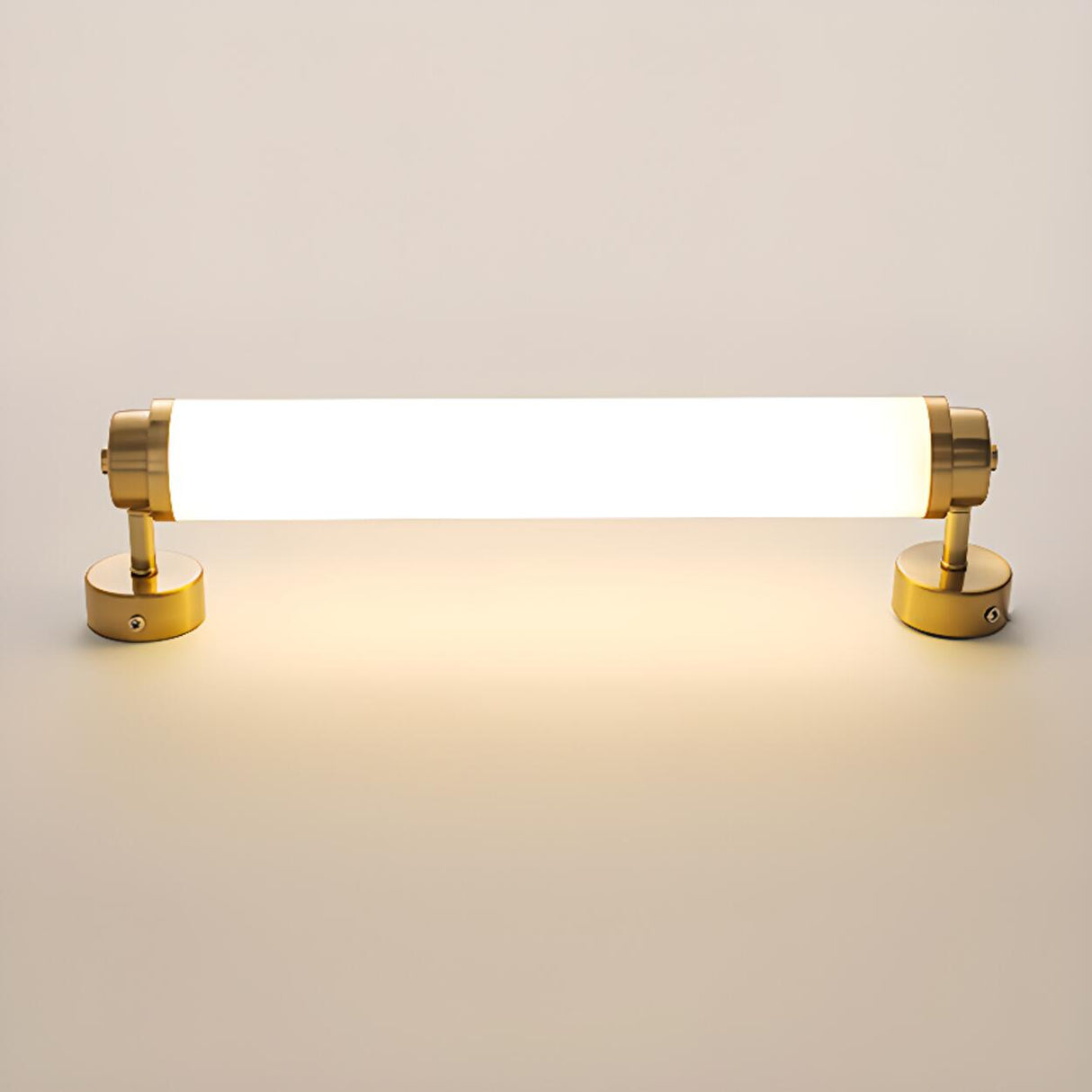 Warm Glow White Cylindrical Wall Vanity Light Image - 2