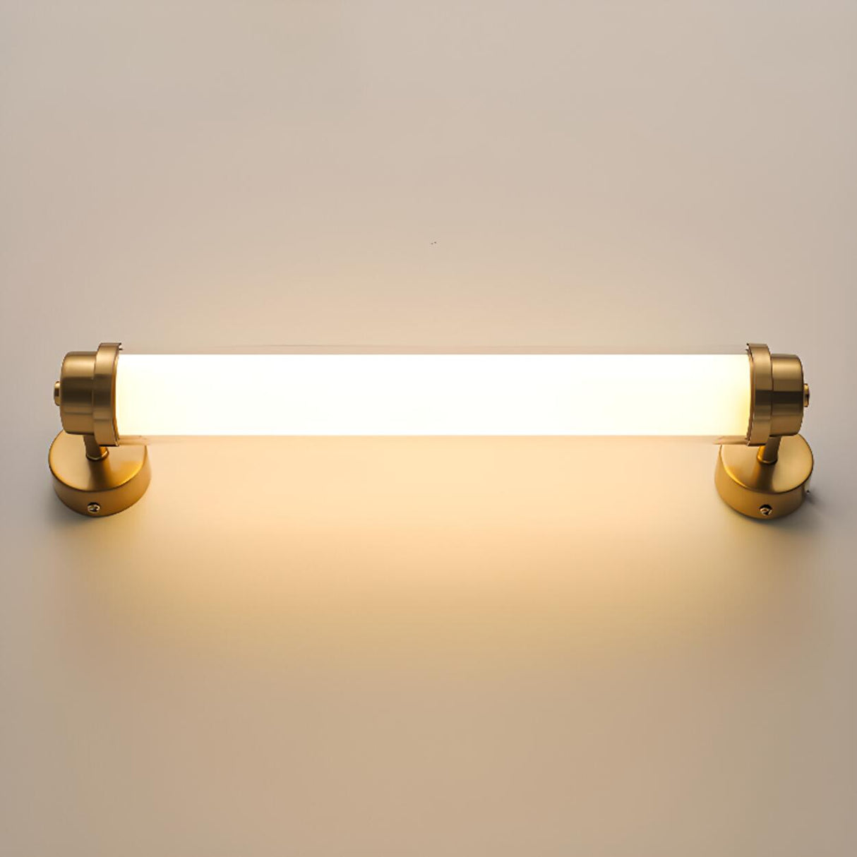 Warm Glow White Cylindrical Wall Vanity Light Image - 3