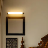 Warm Glow White Cylindrical Wall Vanity Light Image - 4