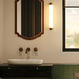 Warm Glow White Cylindrical Wall Vanity Light Image - 5