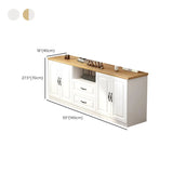 Warm White Wooden Open Storage TV Stand with Drawers Image - 17