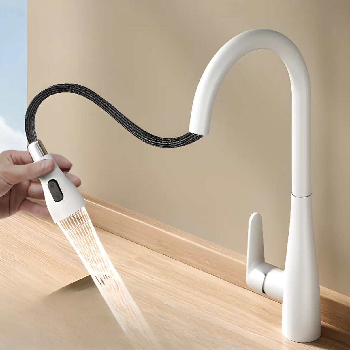 Water Filtration Swivel Spout Kitchen Faucet with Spray Image - 10