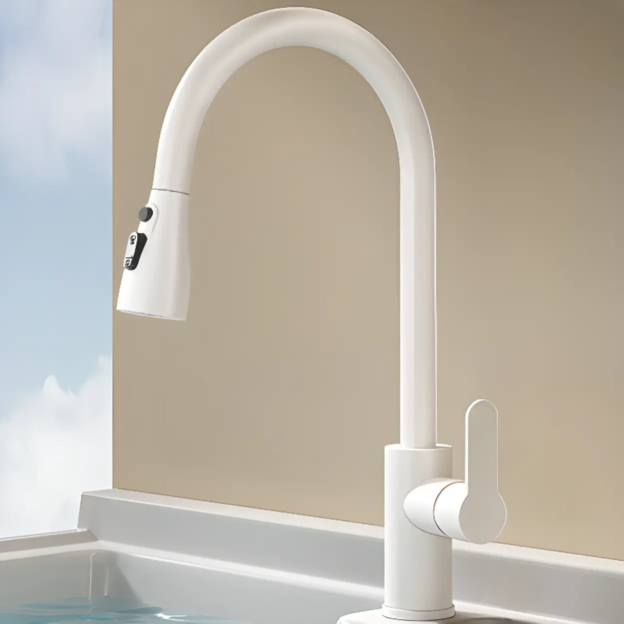 Water Filtration Swivel Spout Kitchen Faucet with Spray Image - 2