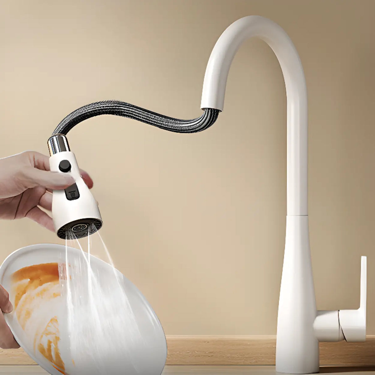 Water Filtration Swivel Spout Kitchen Faucet with Spray Image - 9