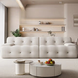 Water Resistant Linen Recessed Arm Tufted Back Sofa Image - 1