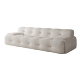 Water Resistant Linen Recessed Arm Tufted Back Sofa Image - 10