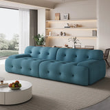 Water Resistant Linen Recessed Arm Tufted Back Sofa Image - 5