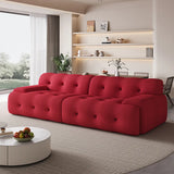 Water Resistant Linen Recessed Arm Tufted Back Sofa Image - 7