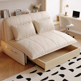 Water-resistant White Twin Leather Convertible Futon Image - 5