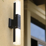 Waterproof Black Geometric External LED Wall Lamp Image - 10