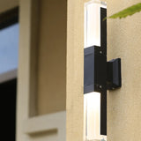 Waterproof Black Geometric External LED Wall Lamp Image - 12