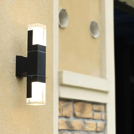 Waterproof Black Geometric External LED Wall Lamp Image - 2