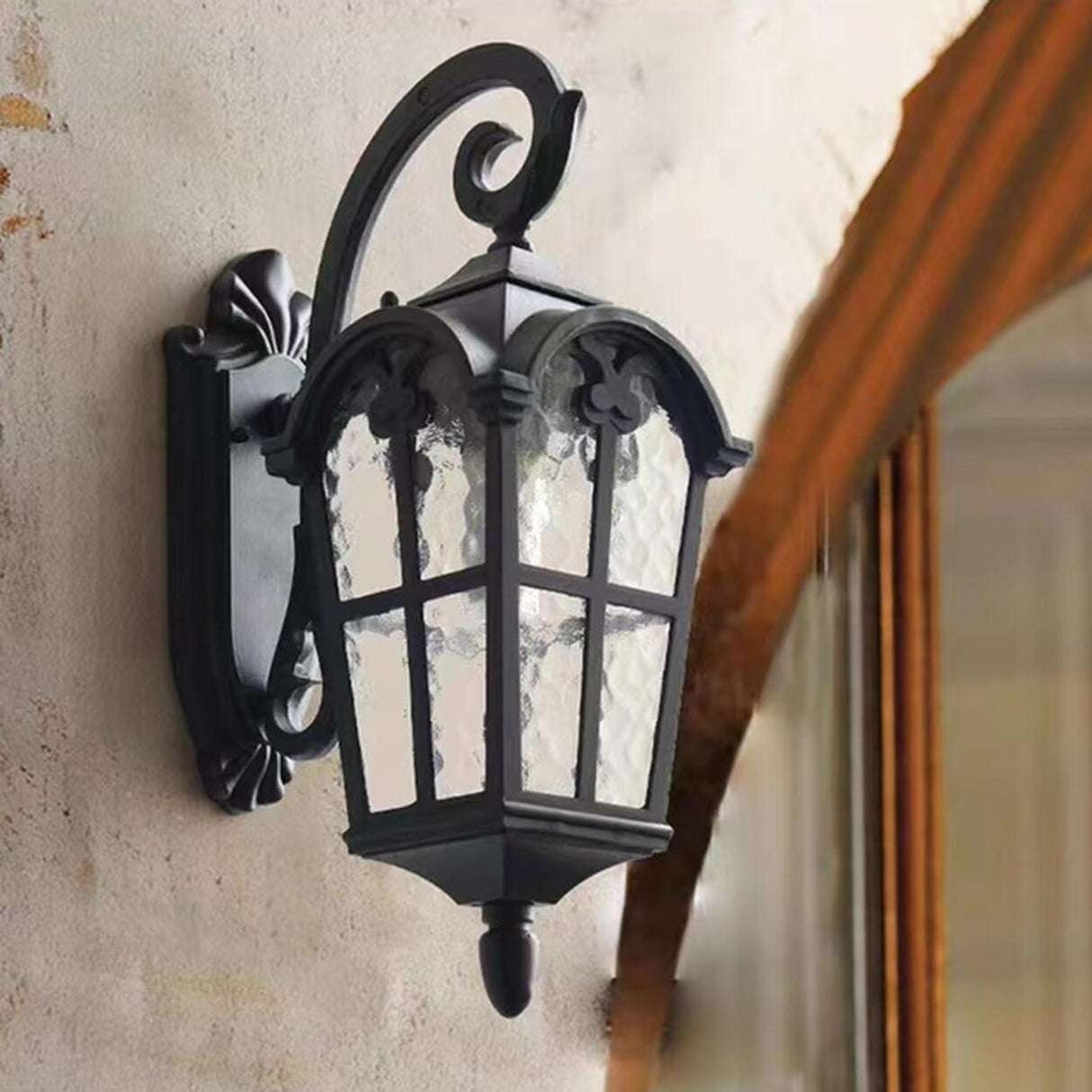 Waterproof Black Lantern LED Outdoor Wall Sconce Image - 4