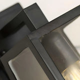 Waterproof Black Modern Box Glass Outdoor Wall Light Image - 10