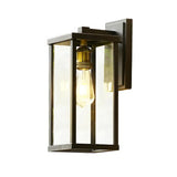 Waterproof Black Modern Box Glass Outdoor Wall Light Image - 3