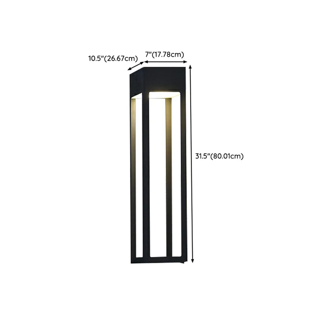 Waterproof Black Rectangular Steel External Wall Sconce Image - 10