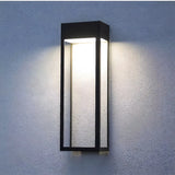 Waterproof Black Rectangular Steel External Wall Sconce Image - 5