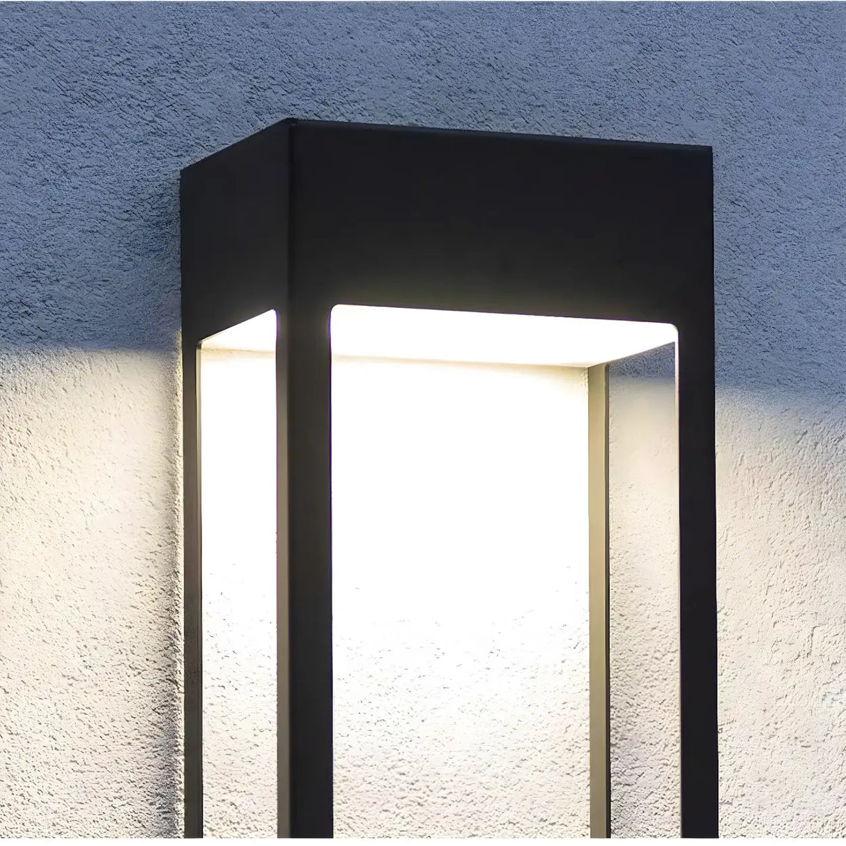 Waterproof Black Rectangular Steel External Wall Sconce Image - 6