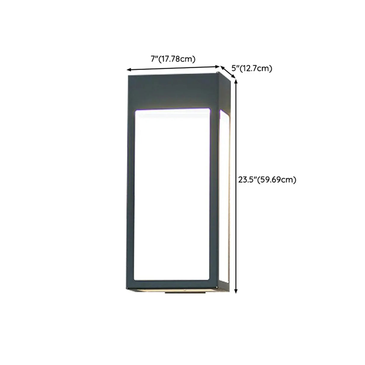 Waterproof Black Rectangular Steel External Wall Sconce Image - 9