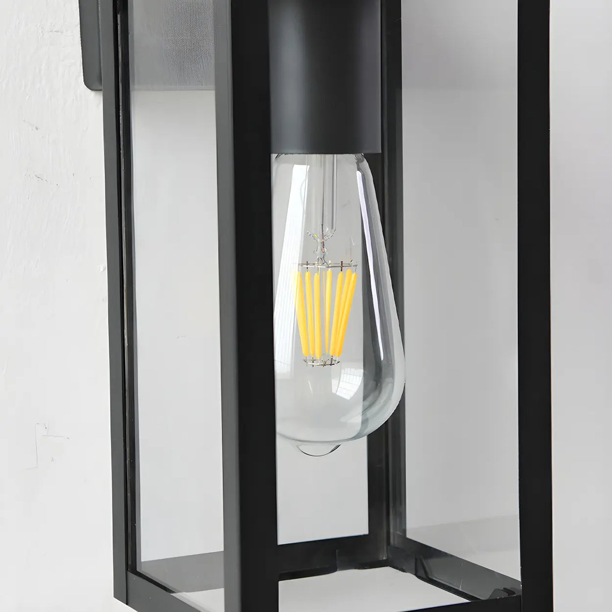 Waterproof Box Black Glass Outdoor LED Wall Sconce Image - 12