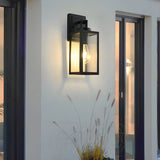 Waterproof Box Black Glass Outdoor LED Wall Sconce Image - 3