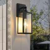 Waterproof Box Black Glass Outdoor LED Wall Sconce Image - 4