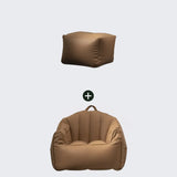 Waterproof Brown Washable Square Leather Bean Bag Chair Image - 11