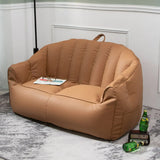 Waterproof Brown Washable Square Leather Bean Bag Chair Image - 4