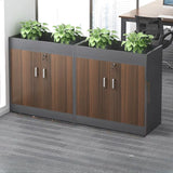 Waterproof Compact Wood Office Storage Cabinet with Handle Image - 11