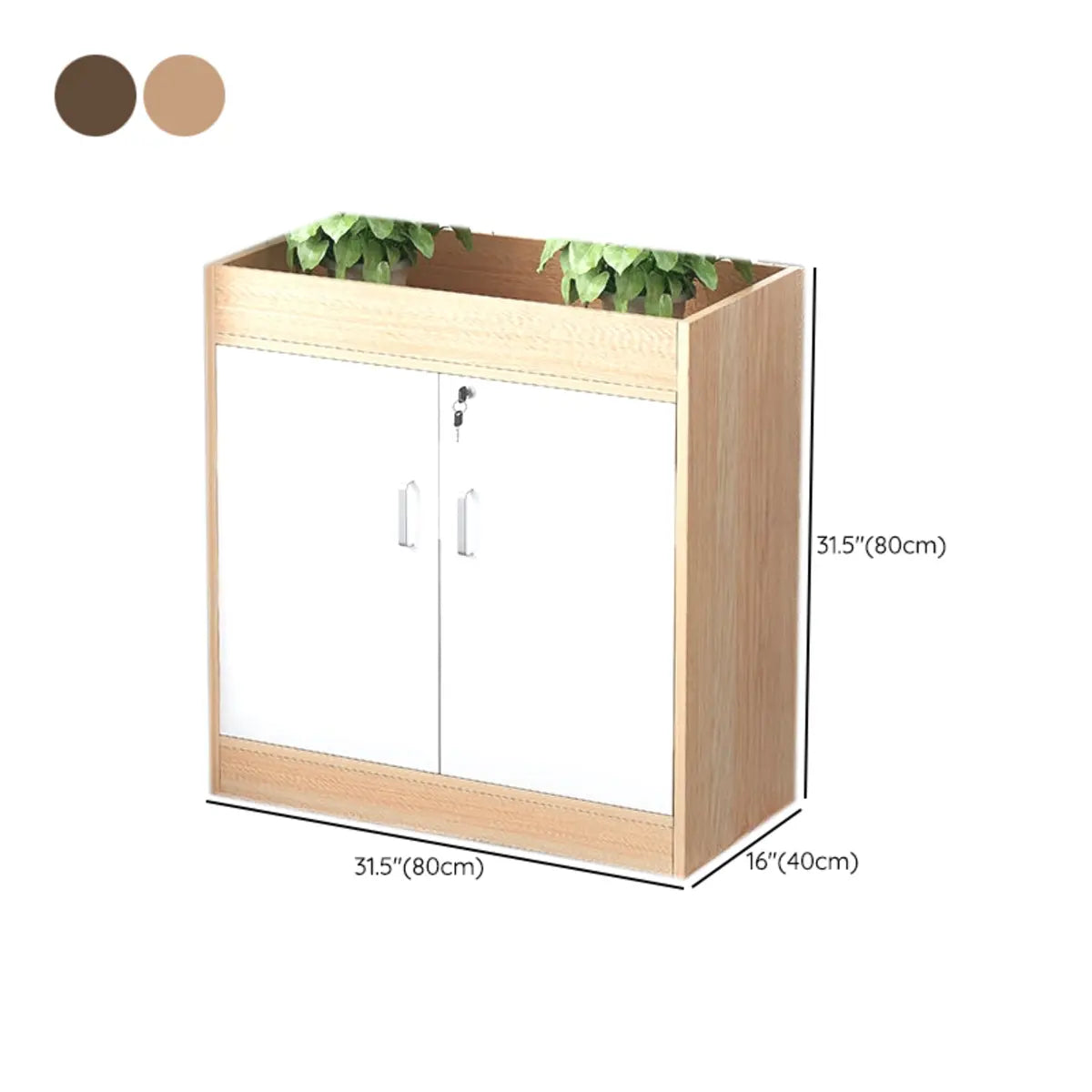 Waterproof Compact Wood Office Storage Cabinet with Handle 