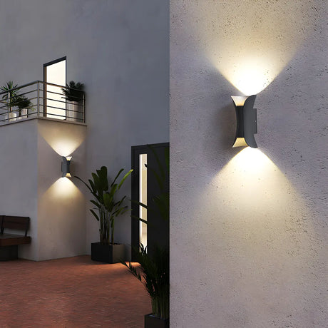 Waterproof Cruve Modern Exterior Up Down Wall Light Image - 1