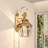 Waterproof Geometric Gold Modern Exterior Wall Sconce Image - 1