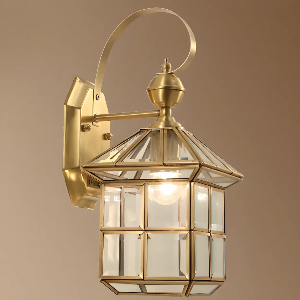 Waterproof Geometric Gold Modern Exterior Wall Sconce Image - 10