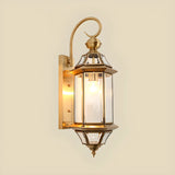 Waterproof Geometric Gold Modern Exterior Wall Sconce Image - 11