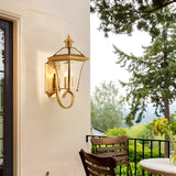 Waterproof Geometric Gold Modern Exterior Wall Sconce Image - 15