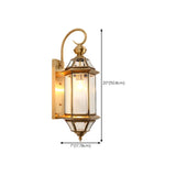 Waterproof Geometric Gold Modern Exterior Wall Sconce #size