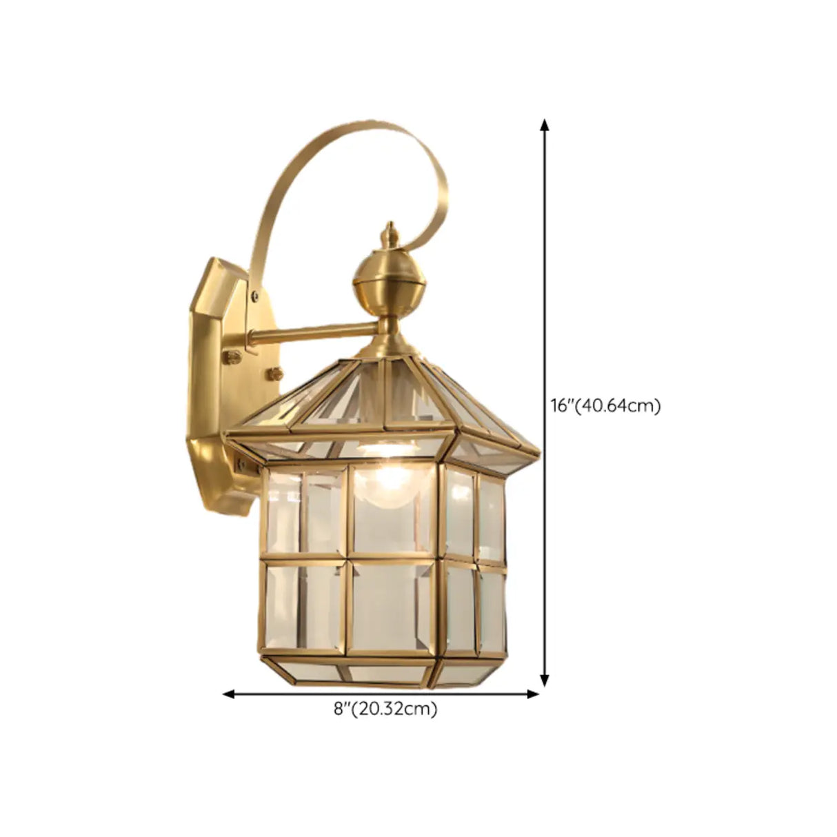 Waterproof Geometric Gold Modern Exterior Wall Sconce Image - 20