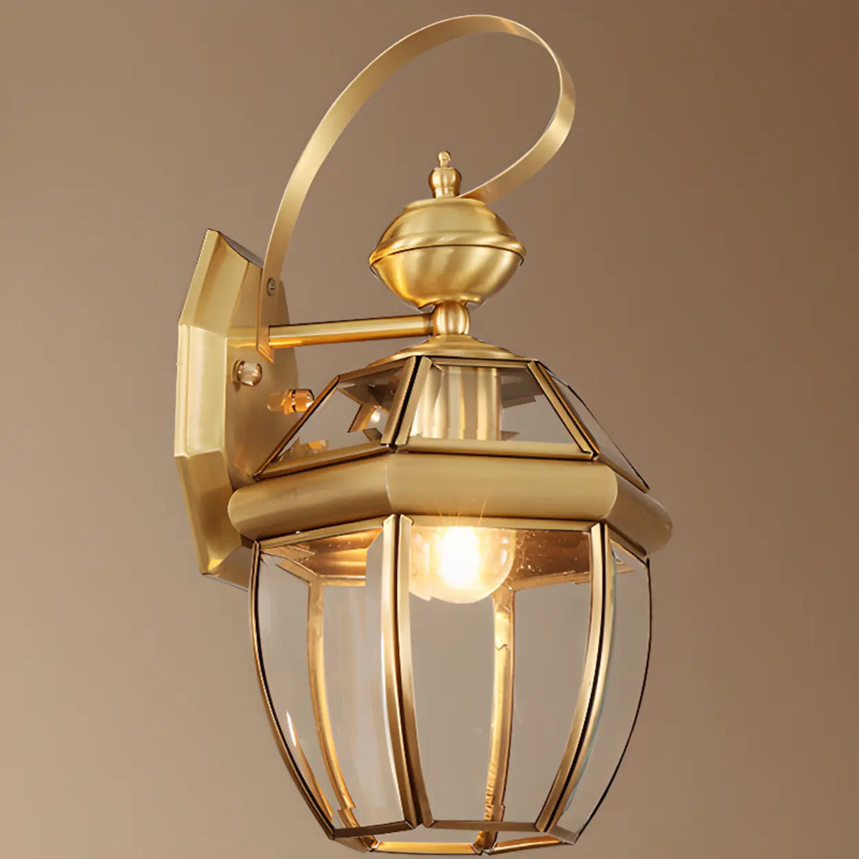 Waterproof Geometric Gold Modern Exterior Wall Sconce Image - 6