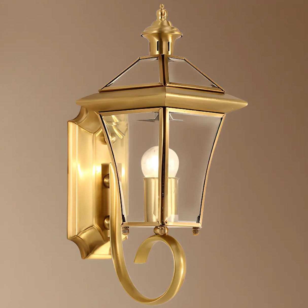 Waterproof Geometric Gold Modern Exterior Wall Sconce Image - 8