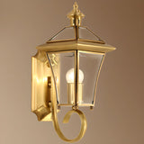 Waterproof Geometric Gold Modern Exterior Wall Sconce Image - 8