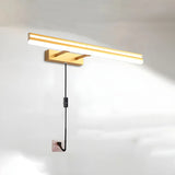 Waterproof Gold Bar Modern LED Bathroom Vanity Light Image - 7